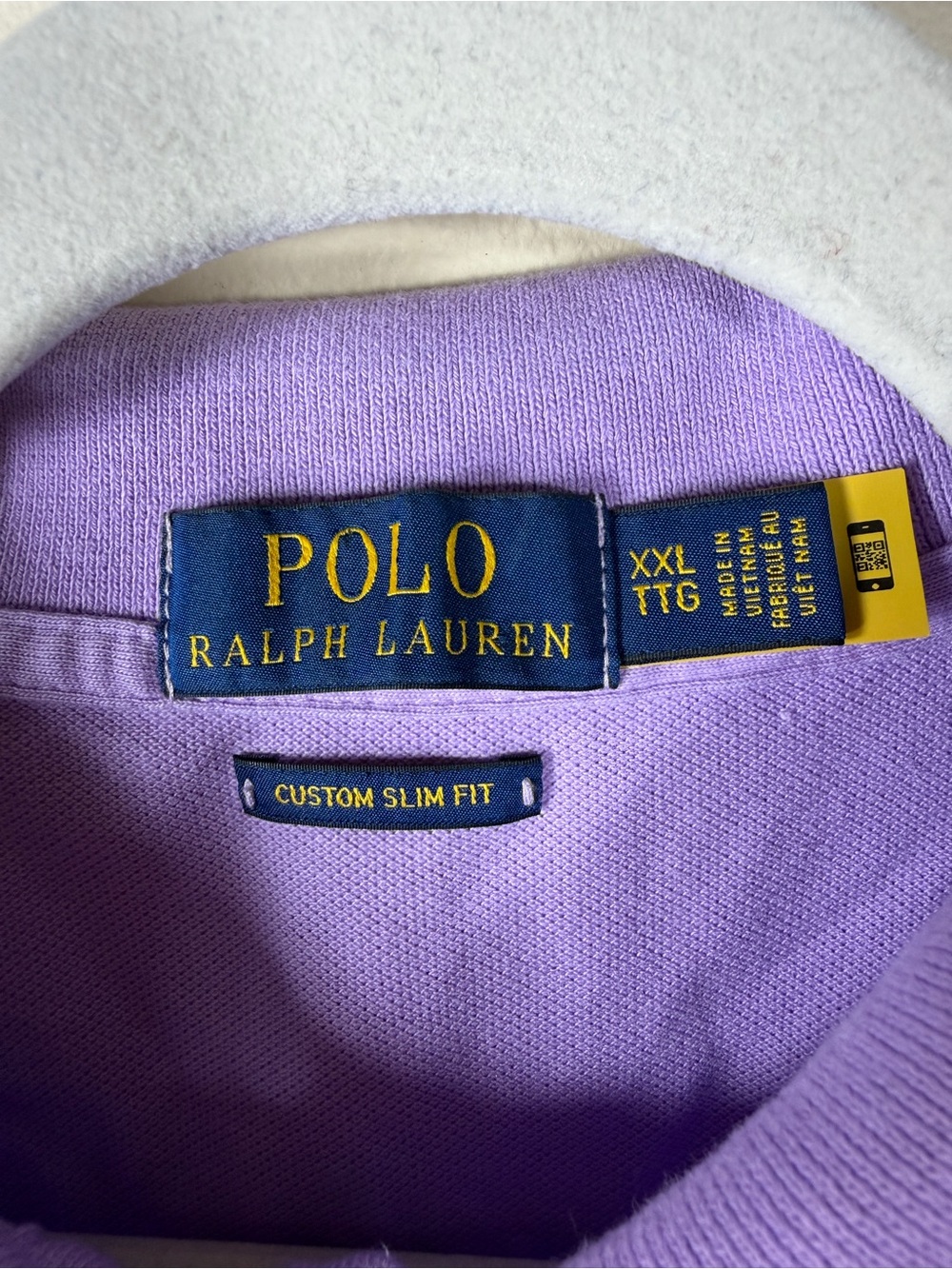 Polo Ralph Lauren Polo Shirt Mens XXL Purple Cotton Pony Logo Slim Fit Golf - Picture 5 of 5